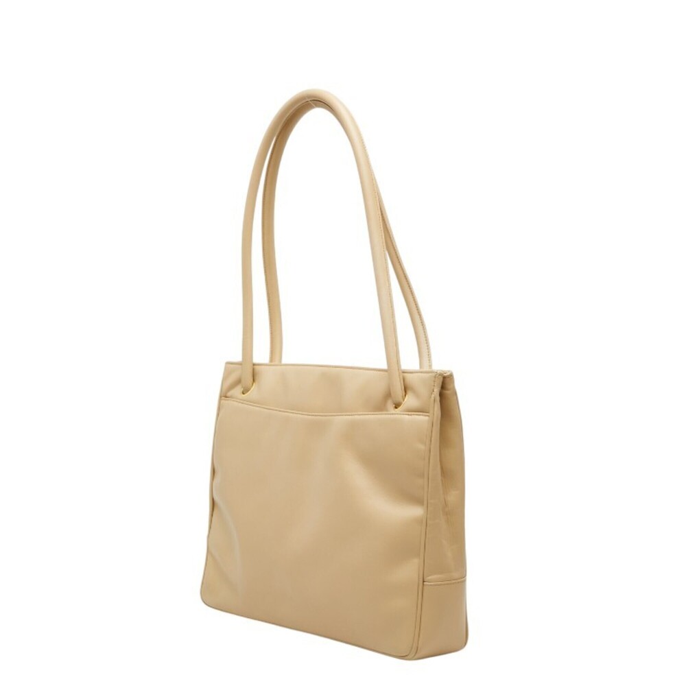 CHANEL Cream Leather Logo Tote Bag - Picture 2 of 14